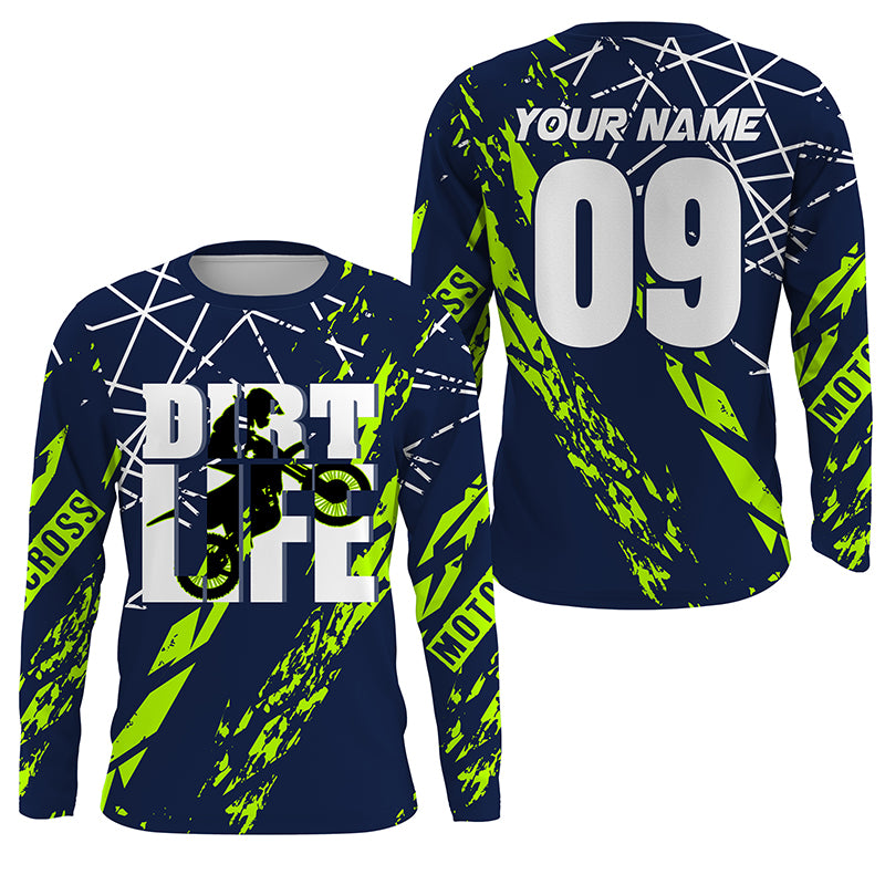 Dirt Life Personalized Racing Jersey UPF30+ Motocross Kid Adult Dirt Bike MX Long Sleeves NMS1140