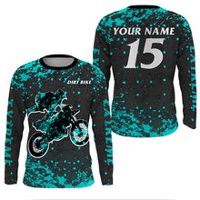 Load image into Gallery viewer, Custom dirt bike jersey men women youth UV protective extreme blue Motocross racing shirt PDT362