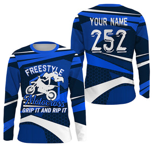 Freestyle Motocross Personalized Jersey UPF30+ Adult Kid FMX Dirt Bike Long Sleeves NMS1160