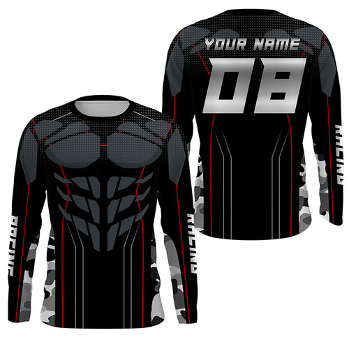 Camouflage Muscle Racing Jersey Personalized Kid Adult UPF30+ Motocross Dirt Bike Shirt NMS1229