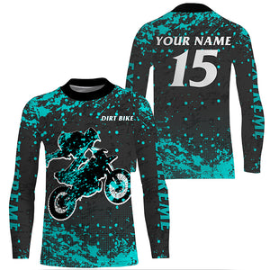 Custom dirt bike jersey men women youth UV protective extreme blue Motocross racing shirt PDT362