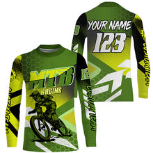 Load image into Gallery viewer, Kids adult MTB jersey UPF30+ mountain bike shirt Green downhill cycling clothes boys girls| SLC249