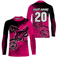 Load image into Gallery viewer, Pink Motocross kid men women jersey custom UPF30+ off-road dirt bike shirt motorcycle PDT331