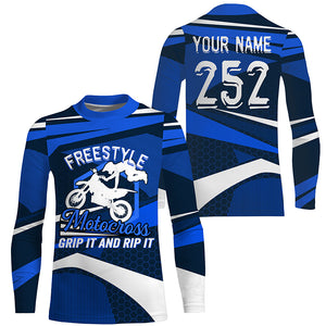 Freestyle Motocross Personalized Jersey UPF30+ Adult Kid FMX Dirt Bike Long Sleeves NMS1160