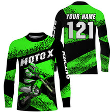 Load image into Gallery viewer, Personalized MotoX jersey racing youth women men UPF30+ Motocross off-road green biker shirt PDT269