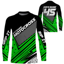 Load image into Gallery viewer, Personalized Motocross Racing Jersey UPF30+ Adults &amp; Kid Star Green Dirt Bike MX Motorcycle Off-road| NMS683