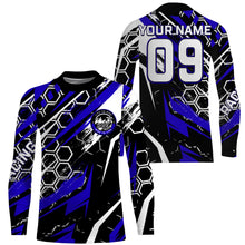 Load image into Gallery viewer, Blue custom number name Motocross racing jersey adult&amp;kid dirt bike Live to Ride off-road MX shirt PDT182