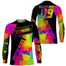 Load image into Gallery viewer, Extreme Motocross jersey personalized UFP30+ Rainbow adult kid dirt bike racing long sleeves NMS1085