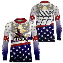 Load image into Gallery viewer, American Eagle Motocross Jersey UPF30+ Personalized Patriotic MX Off-Road Adult&amp;Kid Dirt Bike Jersey| NMS744