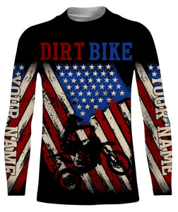 Personalized Dirt Bike Jersey UPF30+ American Motocross Off-Road Adult&Kid Patriotic MX Racing Jersey| NMS761