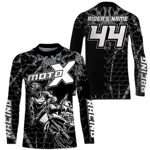 Custom name&number dirt bike jersey men women kids black Motocross off-road UPF30+ racing motorcycle PDT153