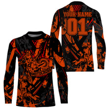 Load image into Gallery viewer, Extreme dirt bike jersey UPF30+ custom number MX racing orange kid&amp;adult off-road Motocross shirt PDT219