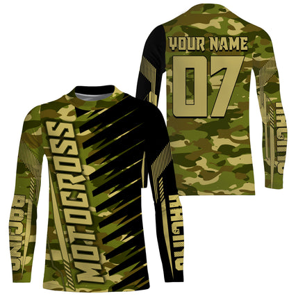 Personalized dirt bike jersey camo youth men women Motocross racing MX off-road shirt UV motorcycle PDT135