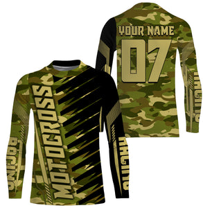Personalized dirt bike jersey camo youth men women Motocross racing MX off-road shirt UV motorcycle PDT135