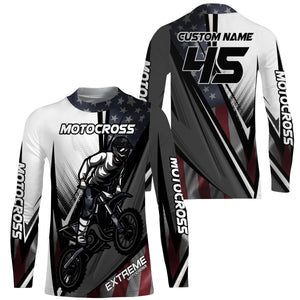 Personalized Motocross Jersey UPF30+ Patriotic Racing Shirt American Biker Motorcycle US Adult&Kid| NMS715