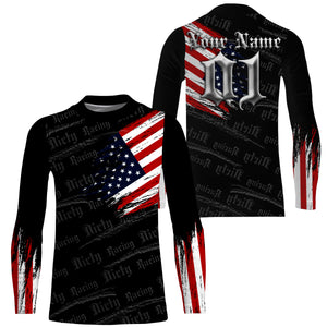 American Flag personalized dirt bike jersey Motocross youth men UV off-road patriotic racing shirt PDT199