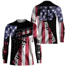 Load image into Gallery viewer, Extreme Motocross Jersey UPF30+ Personalized Patriotic MX Racing Shirt American Dirt Bike Adult&amp;Kid | NMS733