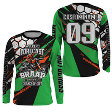 Load image into Gallery viewer, Weekend Forecast Brap Personalized Motocross Jersey UPF30+ Kid Adult Dirt Bike MX Racing Shirt NMS1226