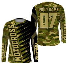 Load image into Gallery viewer, Personalized dirt bike jersey camo youth men women Motocross racing MX off-road shirt UV motorcycle PDT135