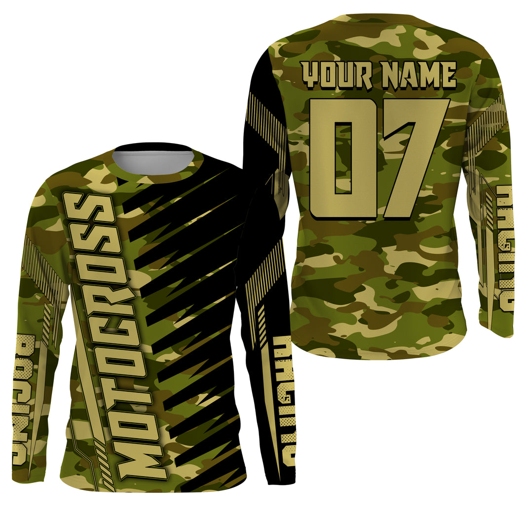 Personalized dirt bike jersey camo youth men women Motocross racing MX off-road shirt UV motorcycle PDT135