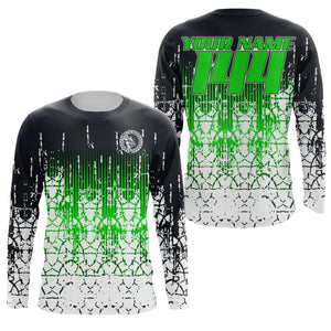 Personalized Motocross Jersey UPF30+ MX Racing Off-Road Adult&Kid Riders Dirt Bike Jersey - Green| NMS753