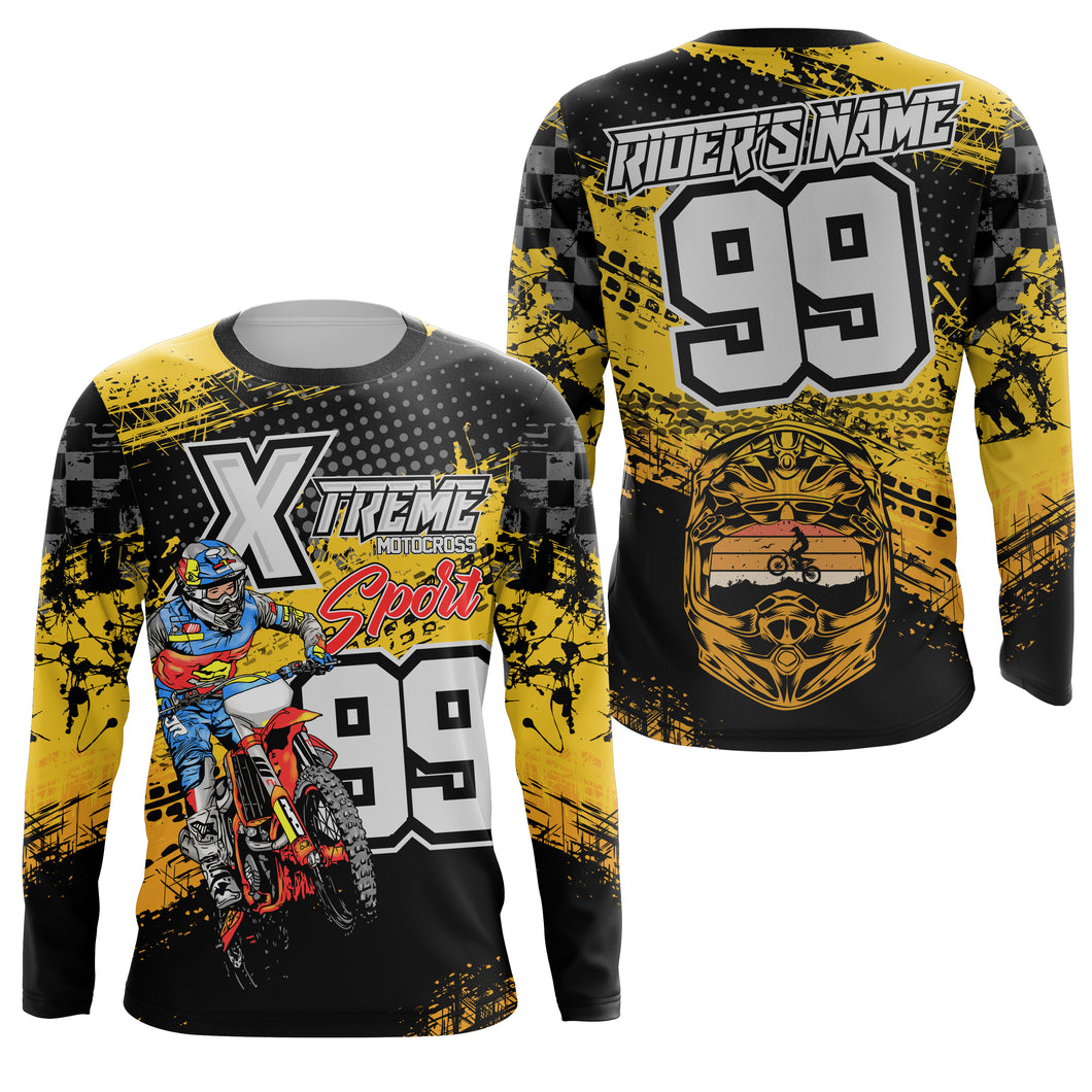 Men women kids custom name&number Motocross racing jersey extreme off-road shirt UPF30+ motorcycle PDT139