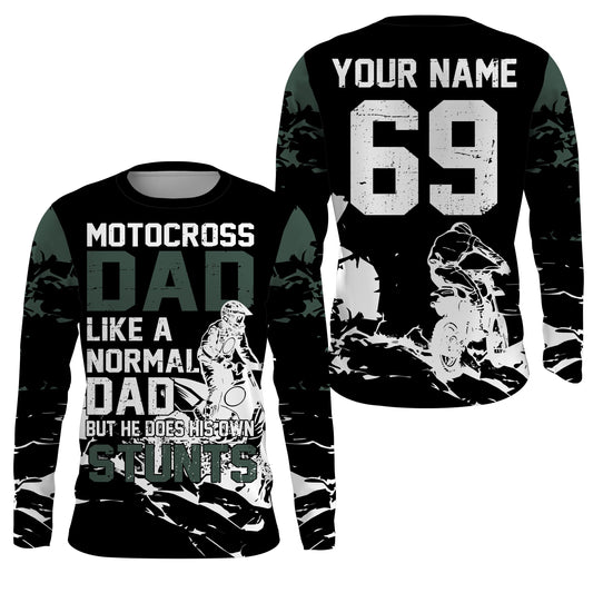Motocross Dad Personalized Riding Jersey UPF30+ Dirt Bike Dad Biker MX Racing Dad Motorcycle| NMS524