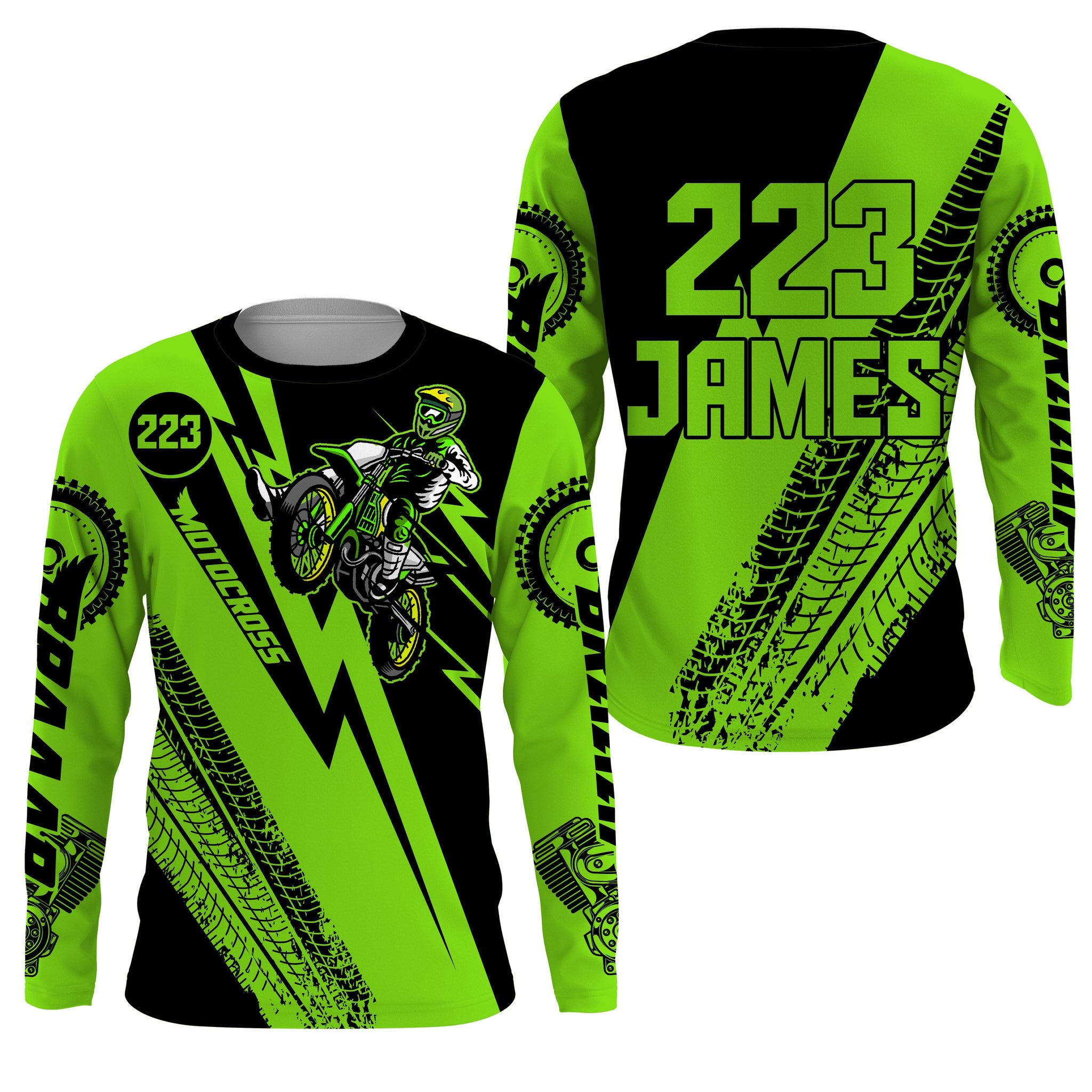  Custom Motocross Jersey MX Racing UPF30+ Dirt Bike Number Name  Adult&Kid Off-Road Motorcycle Shirt