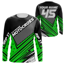 Load image into Gallery viewer, Personalized Motocross Racing Jersey UPF30+ Adults &amp; Kid Star Green Dirt Bike MX Motorcycle Off-road| NMS683