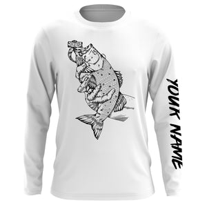 Bass fishing bass fish drink beer on my hand ChipteeAmz's art UV protection long sleeves personalized gift AT069