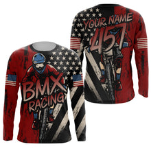 Load image into Gallery viewer, Custom Patriotic BMX racing jersey American UPF30+ freestyle Adult kid shirt USA cycling gear| SLC72