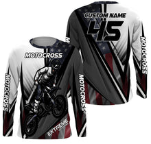 Load image into Gallery viewer, Personalized Motocross Jersey UPF30+ Patriotic Racing Shirt American Biker Motorcycle US Adult&amp;Kid| NMS715