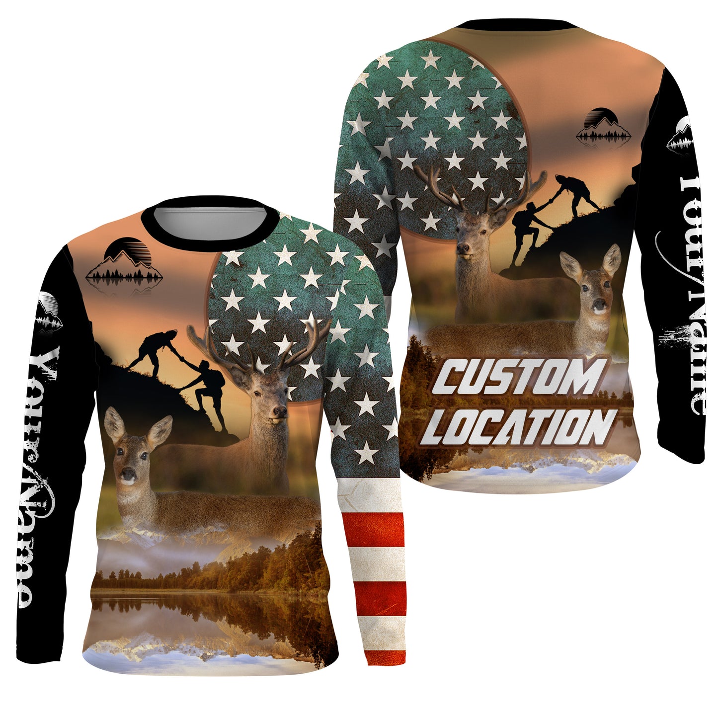Customized Camouflage Forest Outdoor Wildlife 3D Men's Hiking T-Shirt Hiking Long Sleeve Take A Hike Shirt SP13