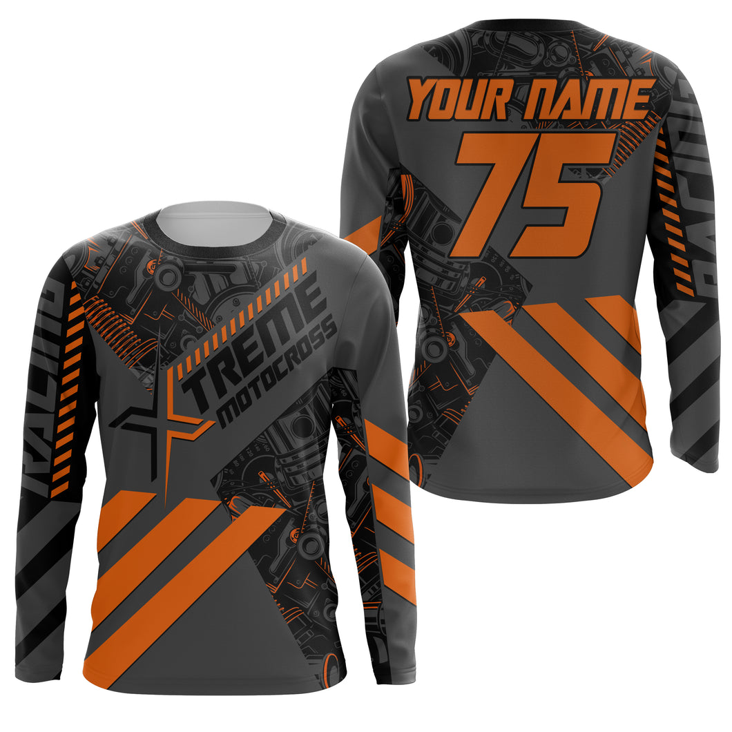 Orange custom motocross jersey UPF30+ adult&kid Xtreme dirt bike off-road MX motorcycle| NMS854