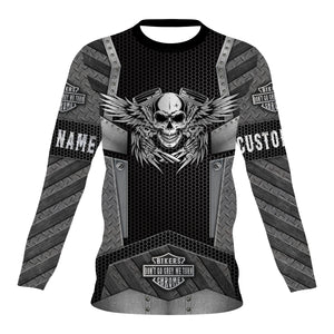 Personalized Riding Jersey Skull Biker Shirt, Motorcycle Racing Off-Road Cool Riders Racewear| NMS153