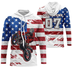 American Flag Dirt Bike Jersey Personalized UPF30+ Adult&Kid Patriotic Motocross Racing Motorcycle Jersey| NMS723