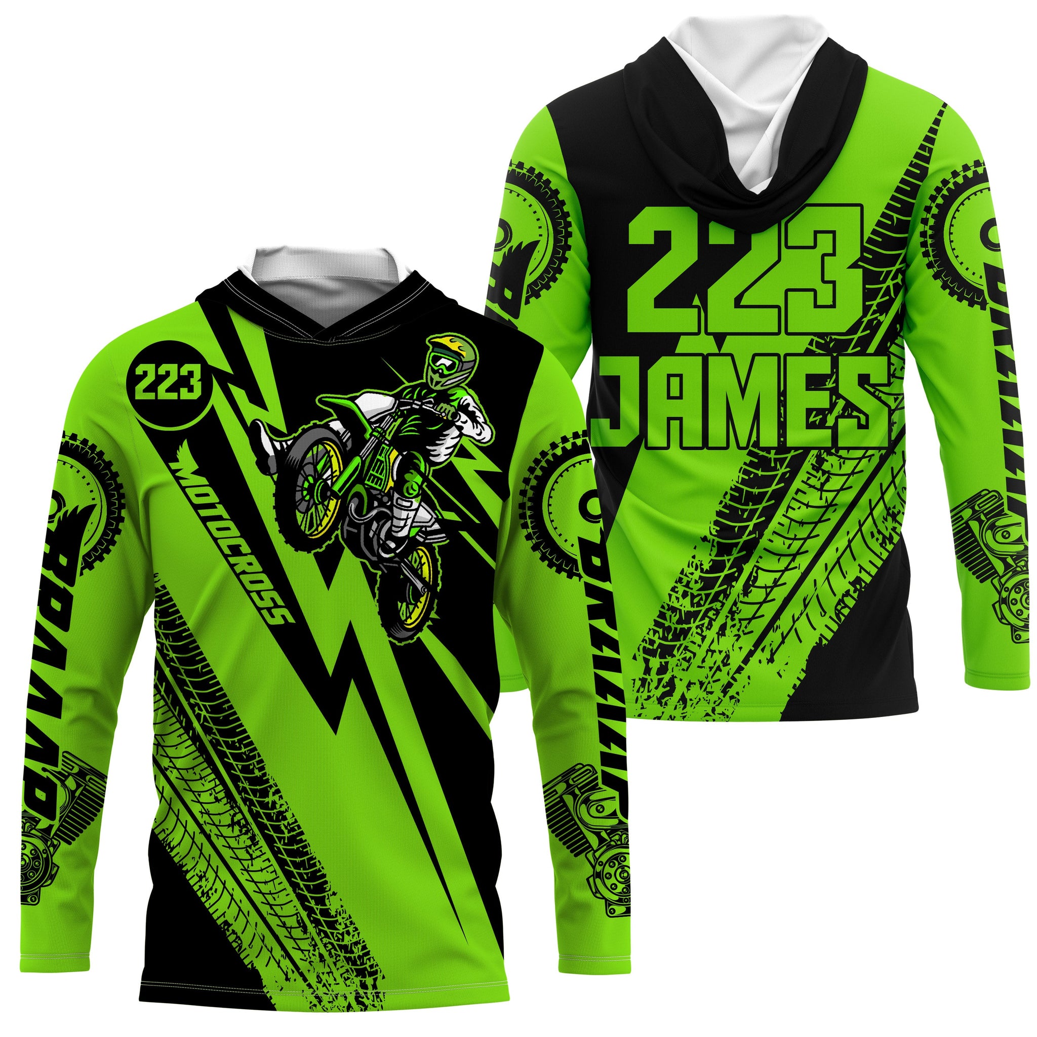  Custom Motocross Jersey MX Racing UPF30+ Dirt Bike Number Name  Adult&Kid Off-Road Motorcycle Shirt