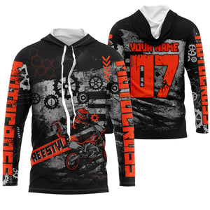 Custom red racing jersey UPF30+ youth men women MX shirt dirt bike freestyle off-road motorcycle PDT06