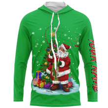 Load image into Gallery viewer, Bass fishing Santa Claus with bass fish ChipteeAmz&#39;s art UV protection long sleeves personalized gift AT070