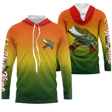 Load image into Gallery viewer, Musky fishing custom name with funny Muskie ChipteeAmz&#39;s art UV protection shirts AT025