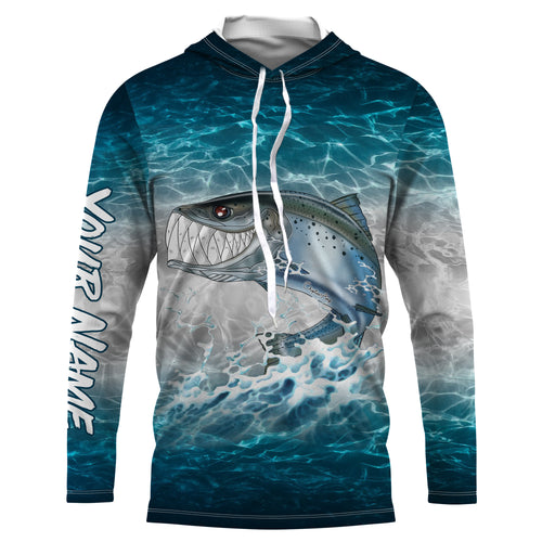 Salmon fishing water camo custom name with funny Salmon ChipteeAmz's art UV protection shirts AT028