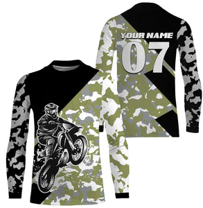Custom Dirt Bike Jersey UPF30+ UV Protect, Camo Motocross Off-Road Motorcycle Riders Racewear| NMS438