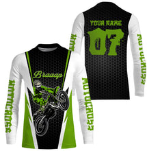 Load image into Gallery viewer, Brap Motocross Jersey Personalized UPF30+ Dirt Bike Riding Shirt Off-road Motorcycle Riders Green| NMS529