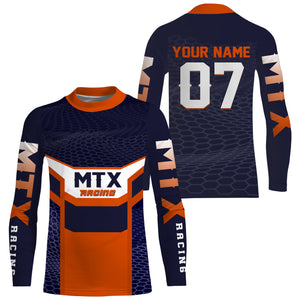 MTX racing jersey UPF30+ personalized Motocross orange dirt bike shirt off-road motorcycle jersey| NMS877