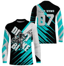 Load image into Gallery viewer, Turquoise custom dirt bike jersey UPF30+ kid&amp;adult riders motocross racing off-road motorcycle| NMS881