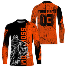 Load image into Gallery viewer, Orange Custom Motocross Jersey UPF30+ Adult&amp;Kid Dirt Bike Off-Road MX Brap Motorcycle Shirt| NMS853