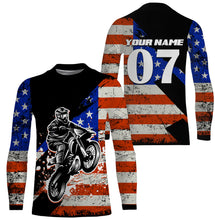 Load image into Gallery viewer, Personalized Dirt Bike Racing Jersey UPF30+ Patriotic Motocross American Off-Road Adult&amp;Kid Jersey| NMS727