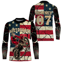 Load image into Gallery viewer, Personalized Motocross Jersey Patriotic Dirt Bike Racing UPF30+ Adult&amp;Kid American MX Motorcycle Jersey| NMS722