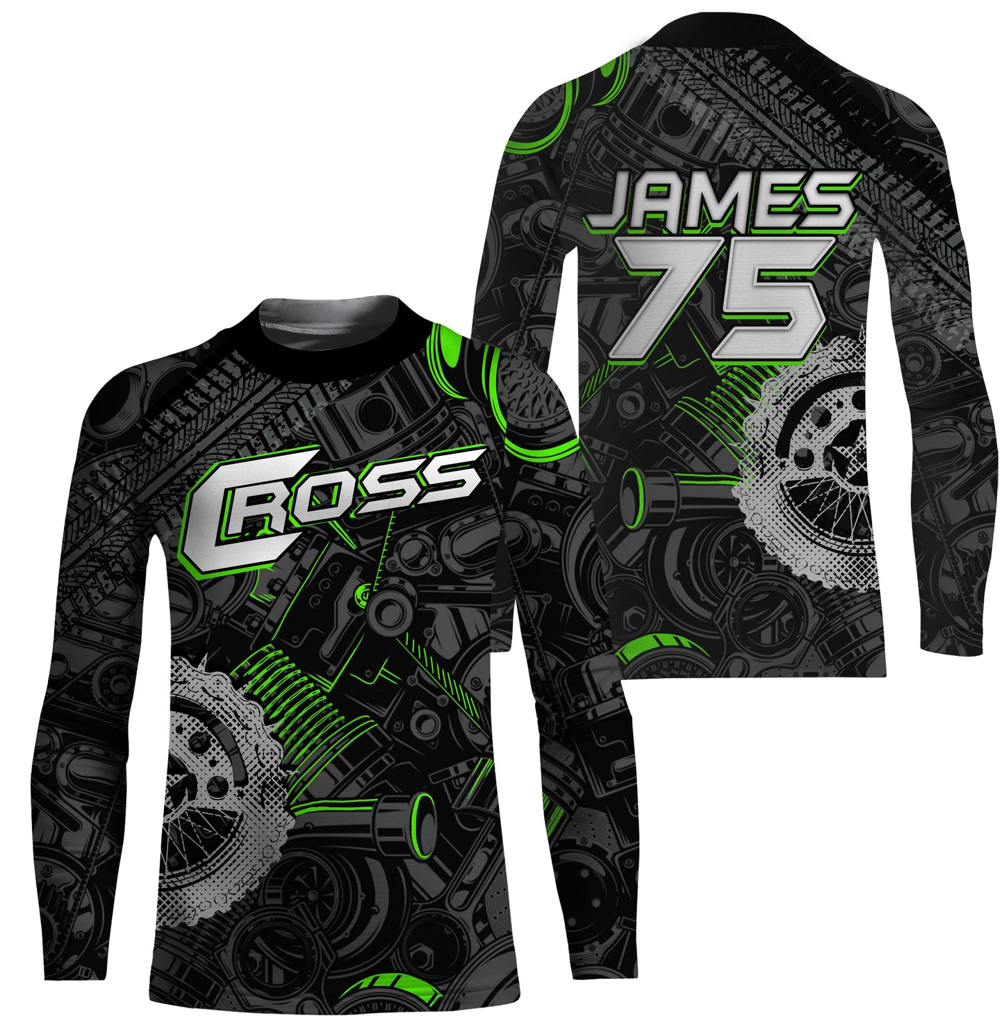 Personalized Camo Cross Jersey UPF30+ UV Protect, Motocross Supercross Racing Motorcycle Riders Racewear| NMS456