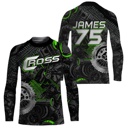 Personalized Camo Cross Jersey UPF30+ UV Protect, Motocross Supercross Racing Motorcycle Riders Racewear| NMS456